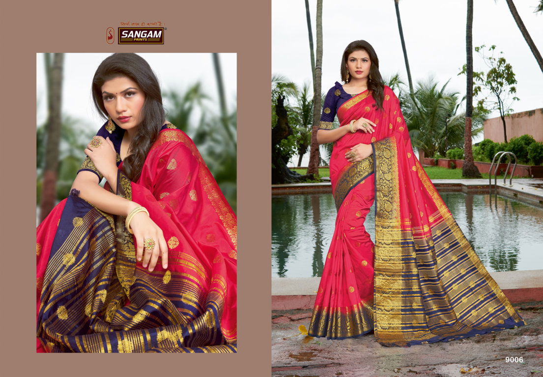 Sangam Malvika Latest Fancy Festive Wear Designer Rich Look Exclusive Silk saree collection